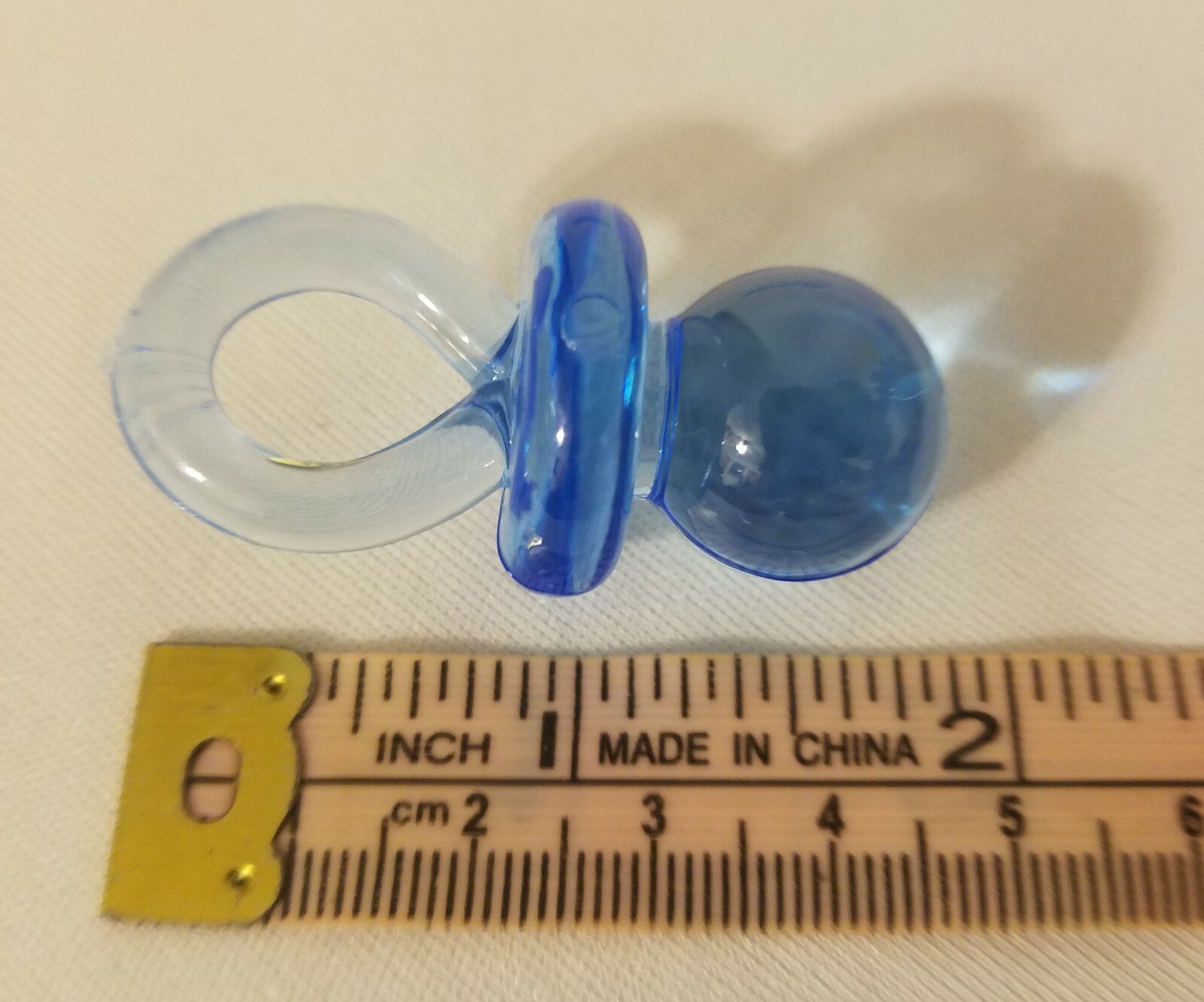 Lot of 25 Clear Blue Acrylic Plastic Pacifiers Miniature Baby Shower Decorations