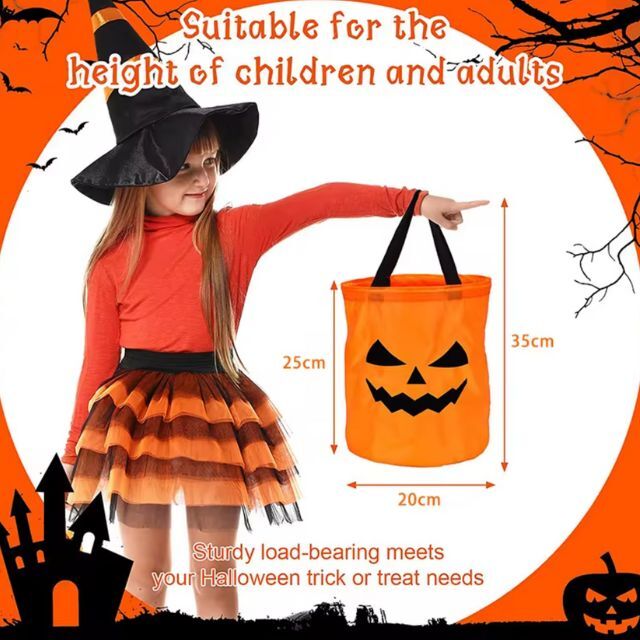 LED Jack-O’-Lantern Light Up Halloween Candy Basket Bag Pumpkin Light bag