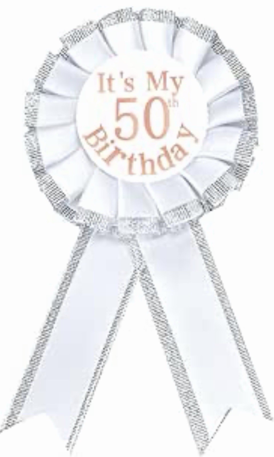 It’s My 50th Birthday Tinplate Badge Pin, Gold Diamond Happy 50th Birthday Butto
