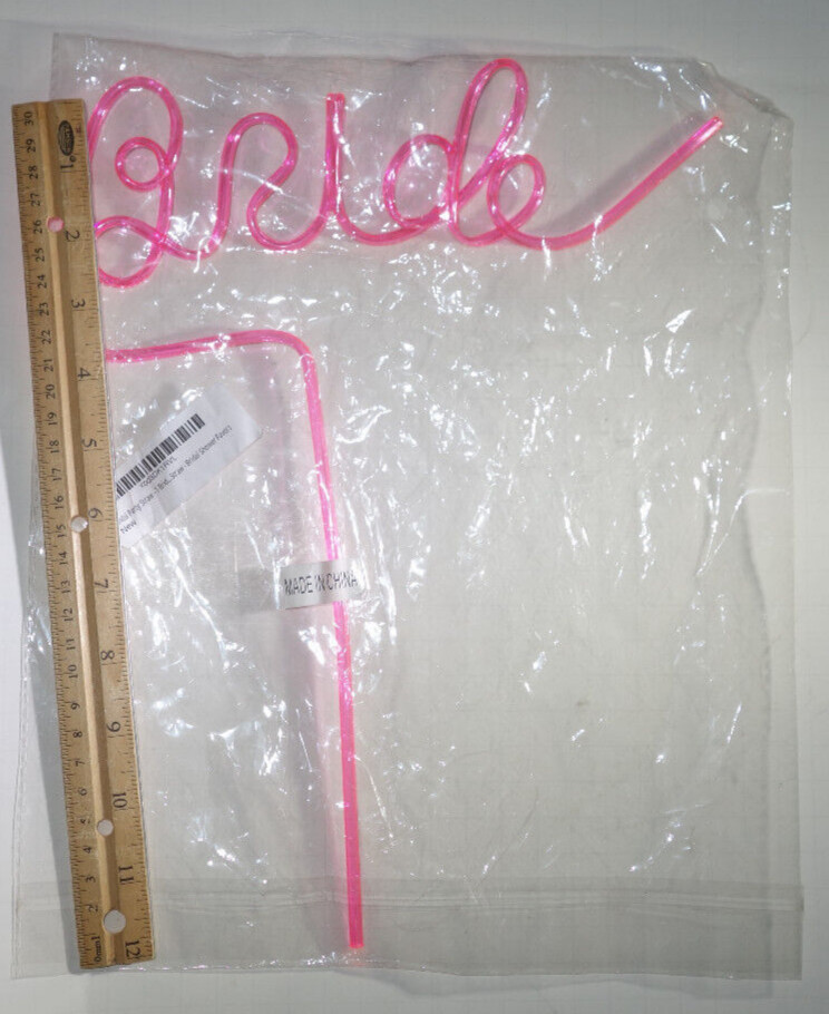 Pink BRIDE CURLY STRAW Bachelorette Party Decorations Bride To Be Bridal Shower