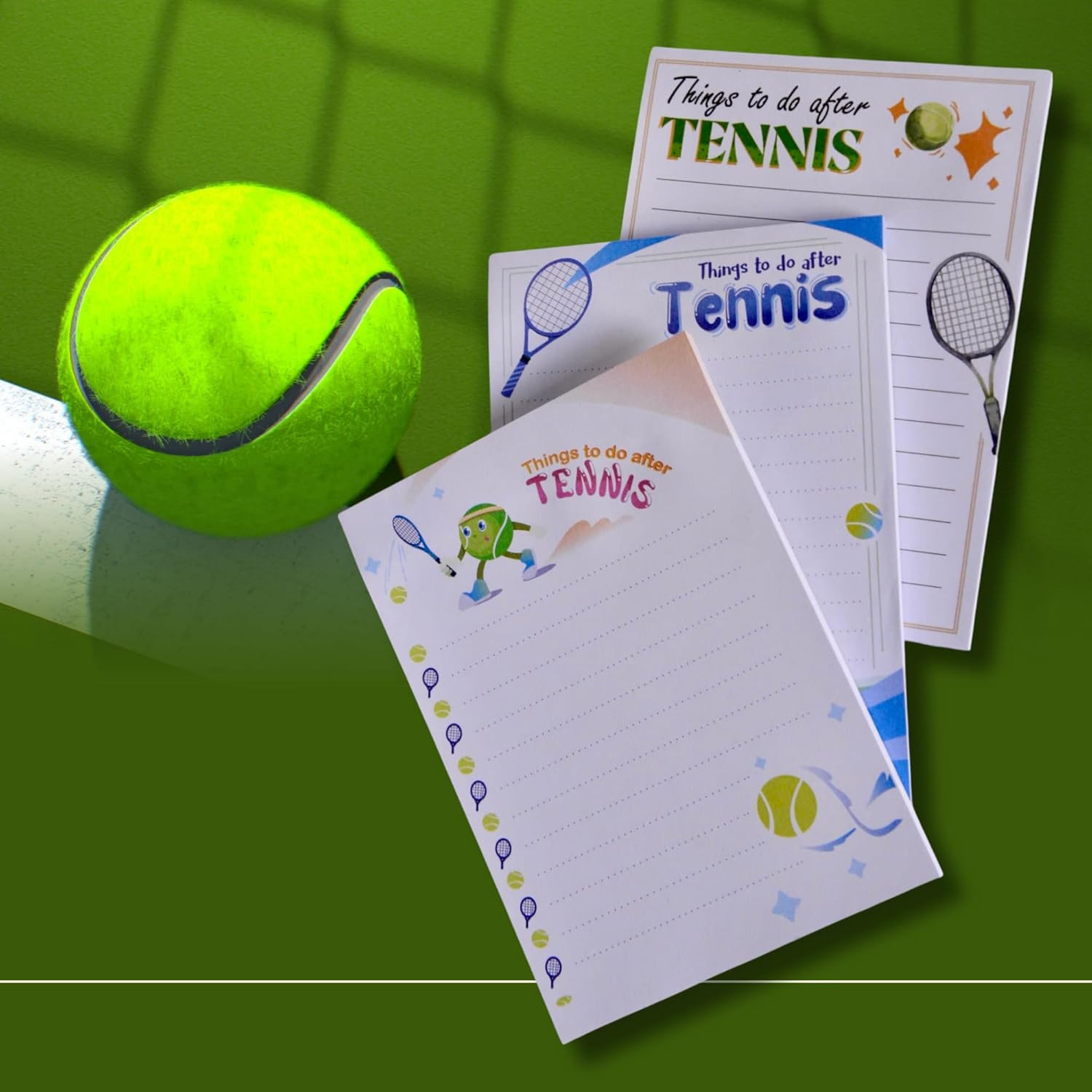 3Pcs -150 Pages Funny Tennis-Memo Notepads – Funny Tennis Gifts – Cute Note Pads