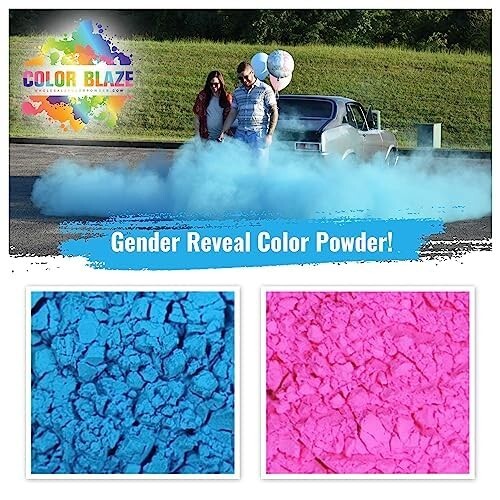Color Blaze Gender Reveal Powder 75g Packets – Set of 10 (5 Pink / 5 Blue) Baby