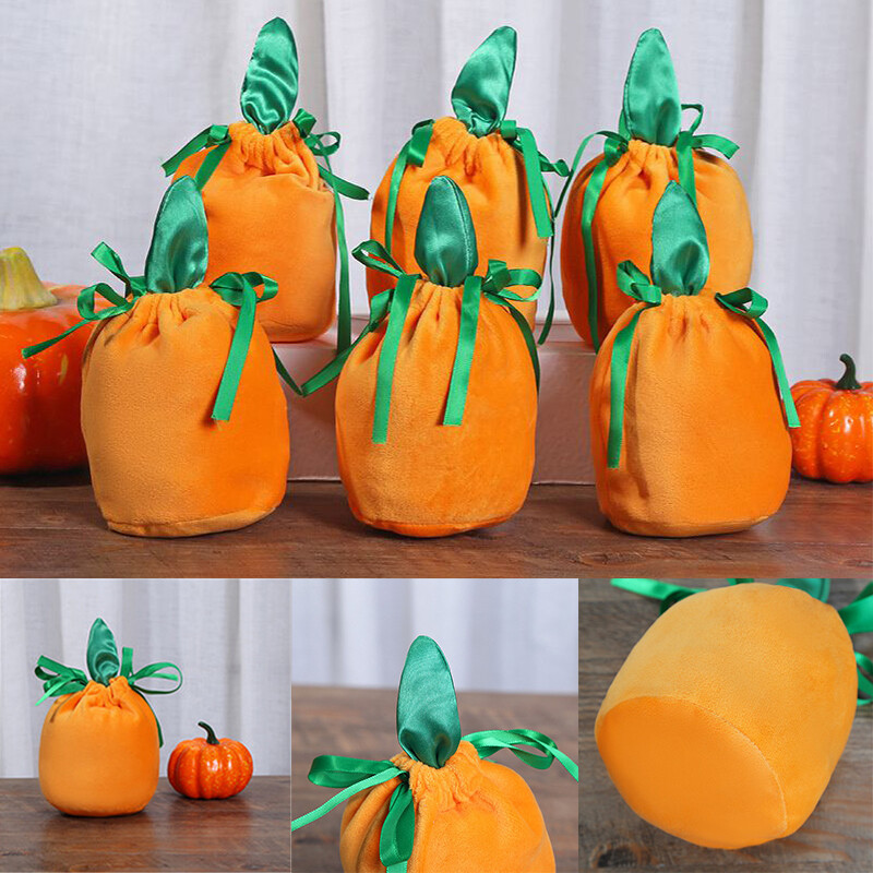Halloween Bag Trick or Treat Gift String Bag Decoration Pumpkin Candy Packing