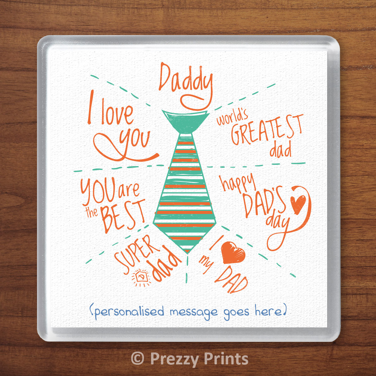 Personalised Fathers Day Best Daddy Drinks Coaster Gift For Dad Or Daddy