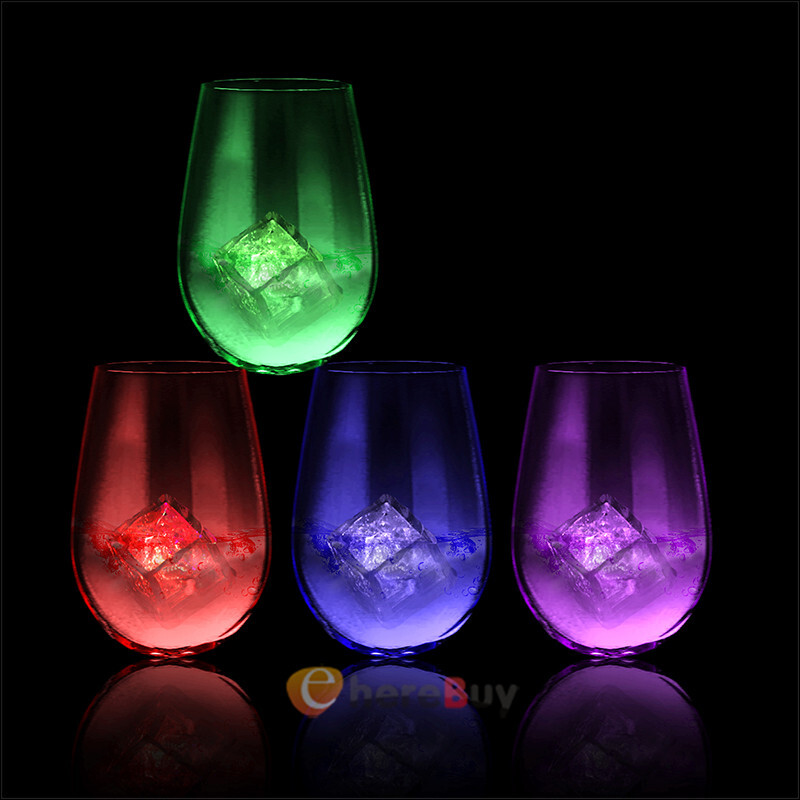 Light Up Ice Cubes, 12 Pack Multi Color Led Ice Cubes for Drinks Changing Lights