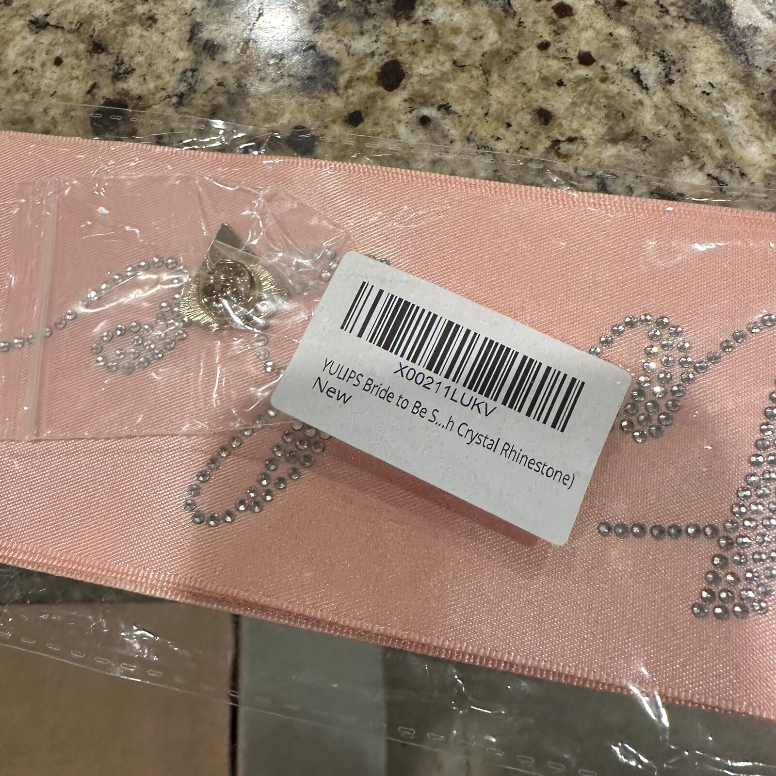 Party Sash Bride To Be Bachelorette Pink w/Rhinestones & Pin Bridal Shower New