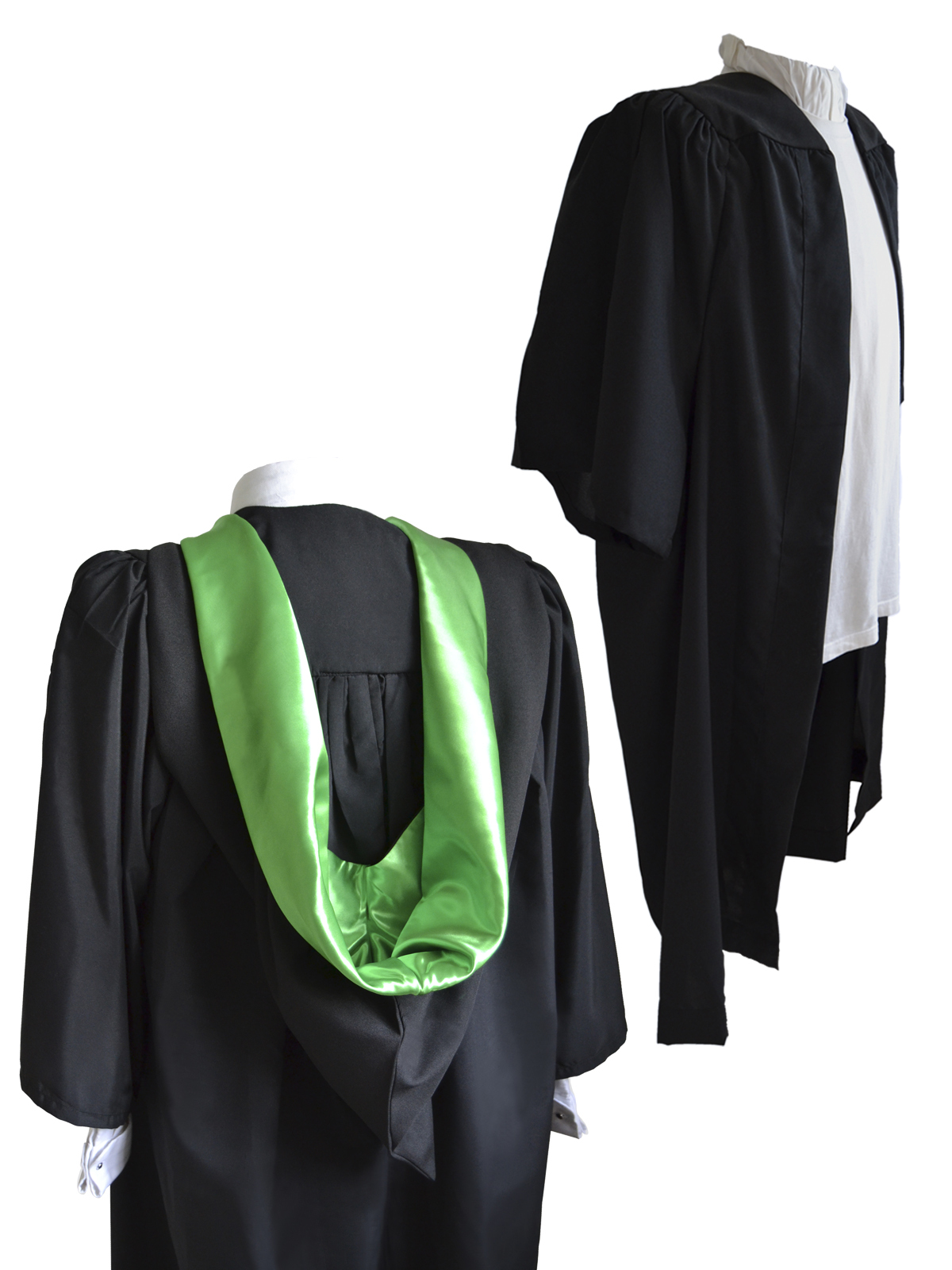Fluted Bachelor BA Graduation Gown And Burgon Hood Set University Academic Robe