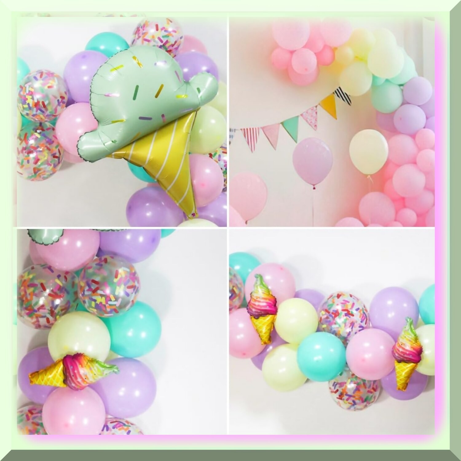 Sweet Creamy Ice Cream Balloon Garland