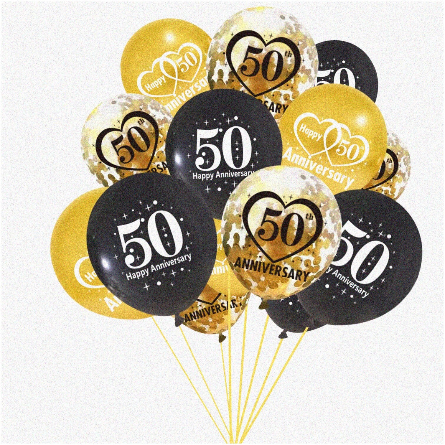 Golden Jubilee Balloon Kit 30 Pieces Black Gold
