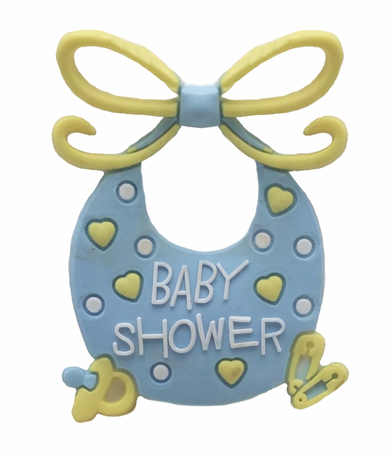 12 Flexible Blue Bib baby shower favors appliques – 4 pk of 3