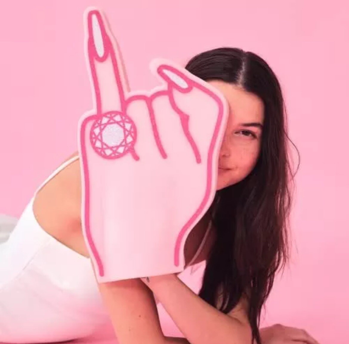 XO, FETTI BACHELORETTE PARTY XL GIFT DECORATION ENGAGED PINK FOAM RING FINGER