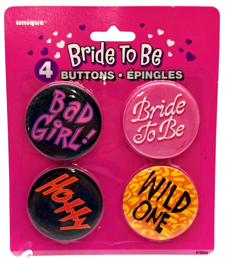 Vtg 4 Pack Bride To Be Bridal Shower Bachelorette Pins Buttons