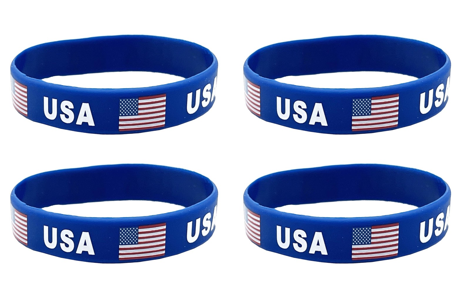 4 Pcs USA American Country Flag Rubber Bracelets, National Flag Silicone Brac…