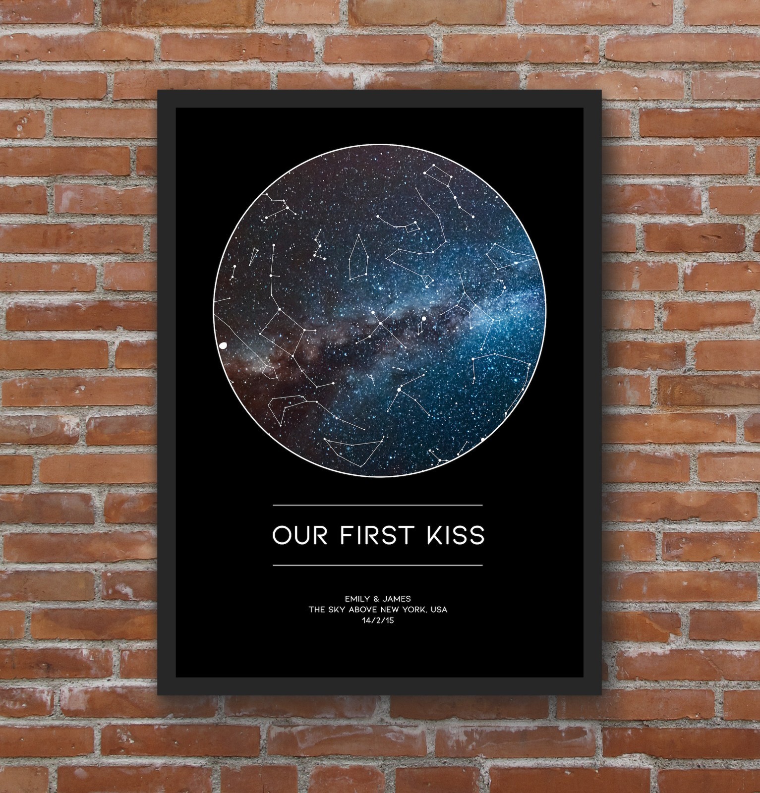Personalised star/sky map keepsake – special valentines day couple gift idea