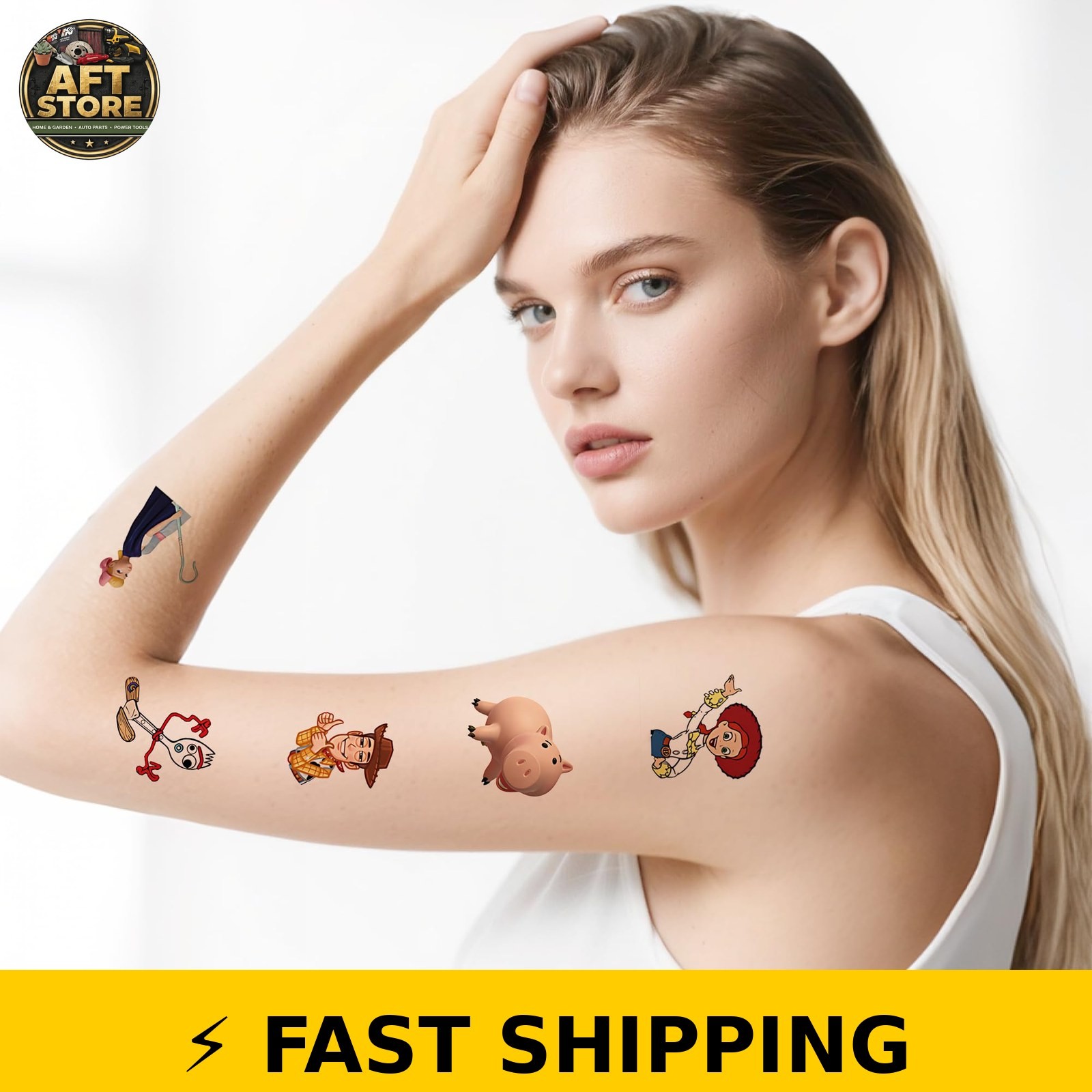 WIEEZN Toy Story 5 Temporary Tattoos – 20 Cartoon Stickers