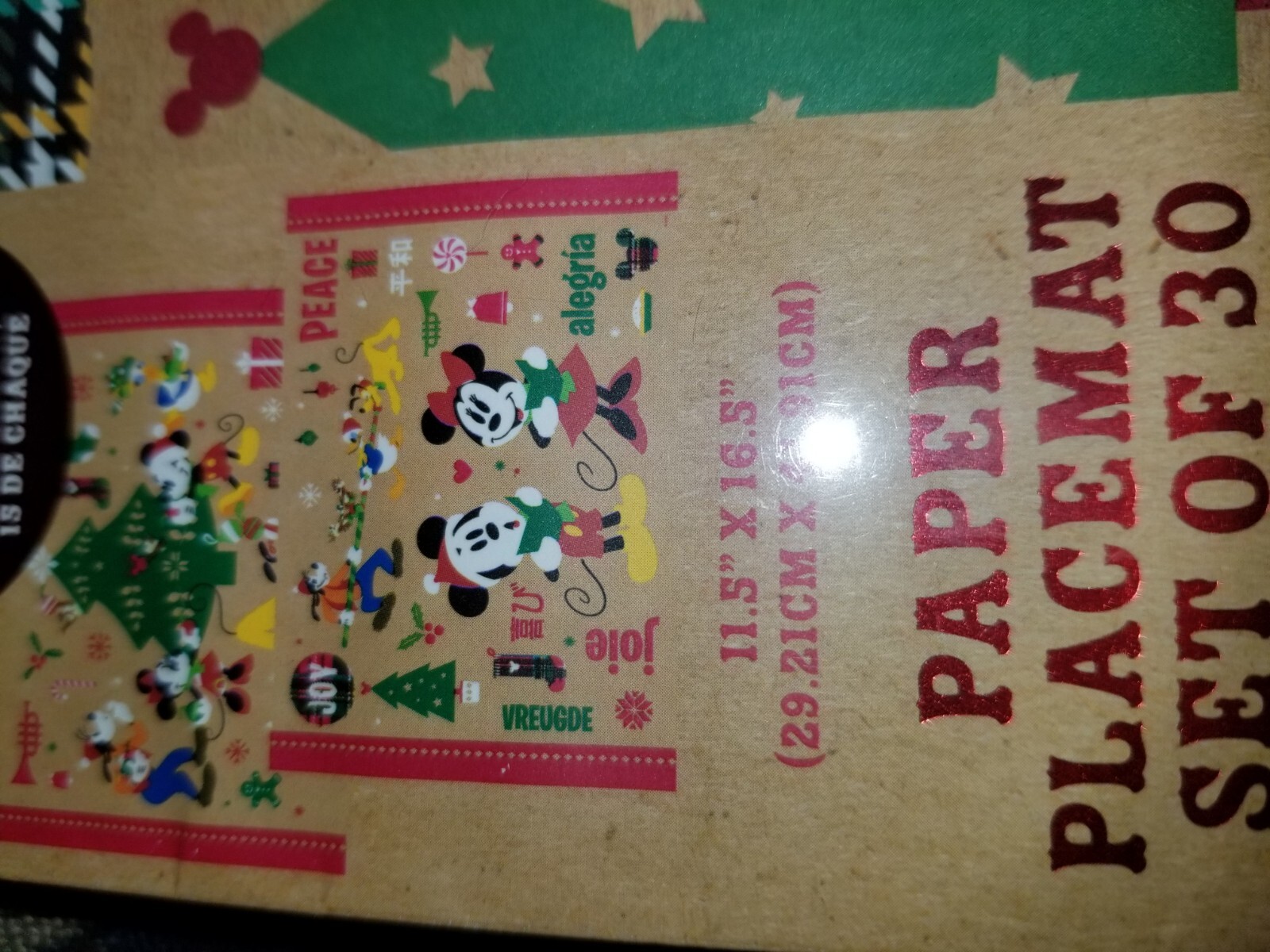 Disney Christmas Paper Placemats – Holiday Party Decor – Mickey Paper Placemats
