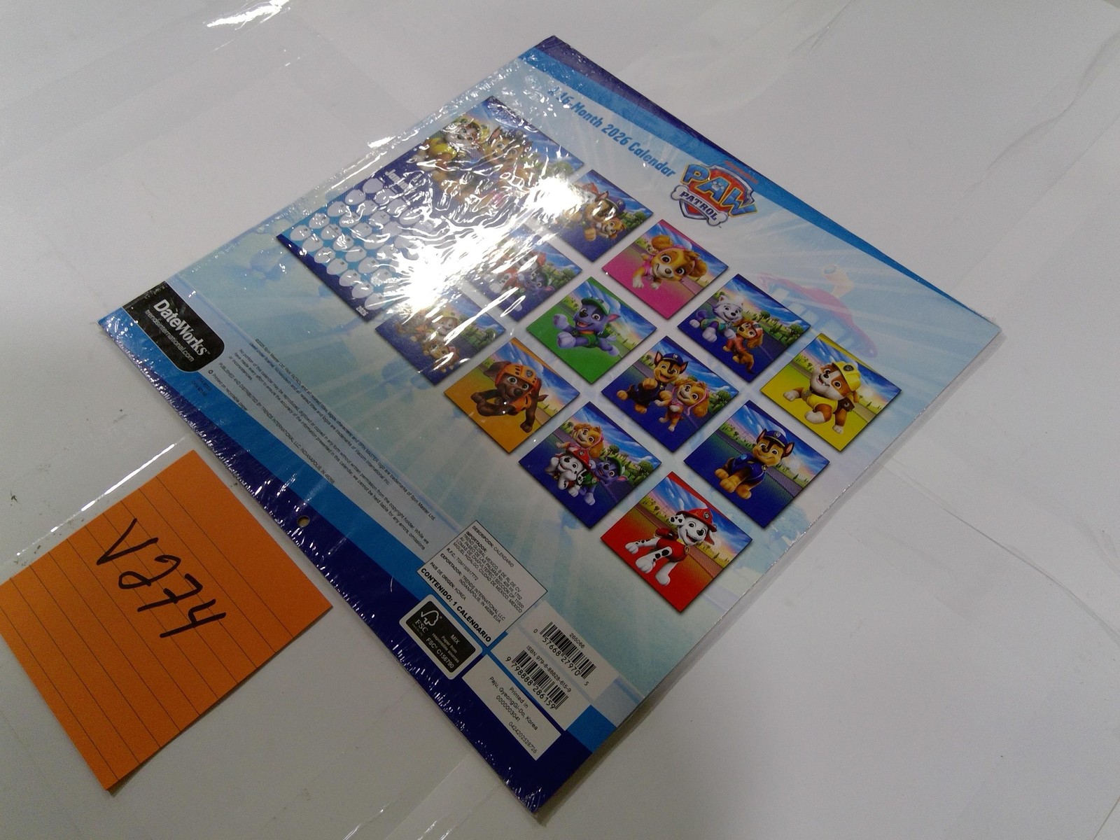 DateWorks Paw Patrol 16-Month 2026 Wall Calendar Blue Kids Cartoon New Gift