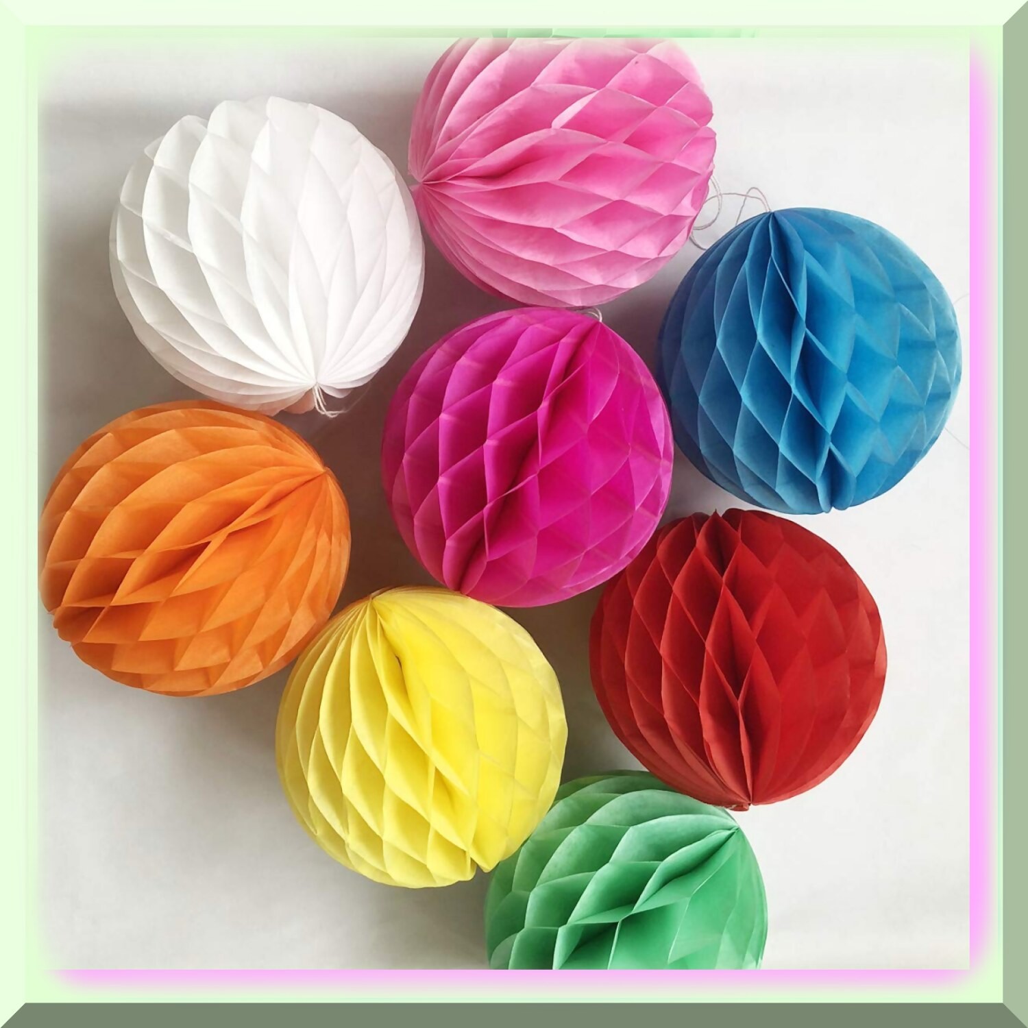 Colorful 10-inch Honeycomb Decor Balls Pack of 8