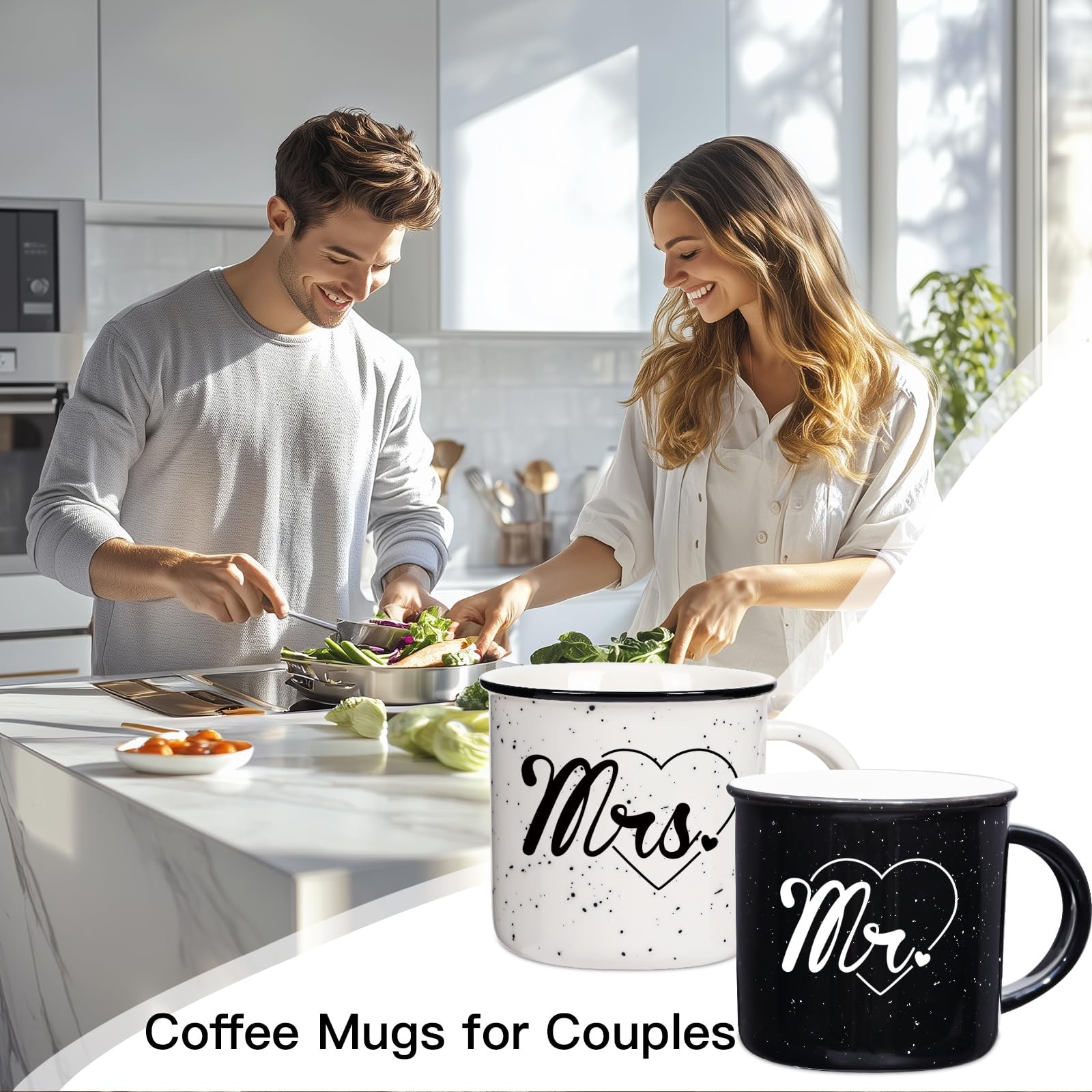 JOVGANK Wedding Gifts for Couples 2026, Mr and Mrs 10 ounces, Black/White