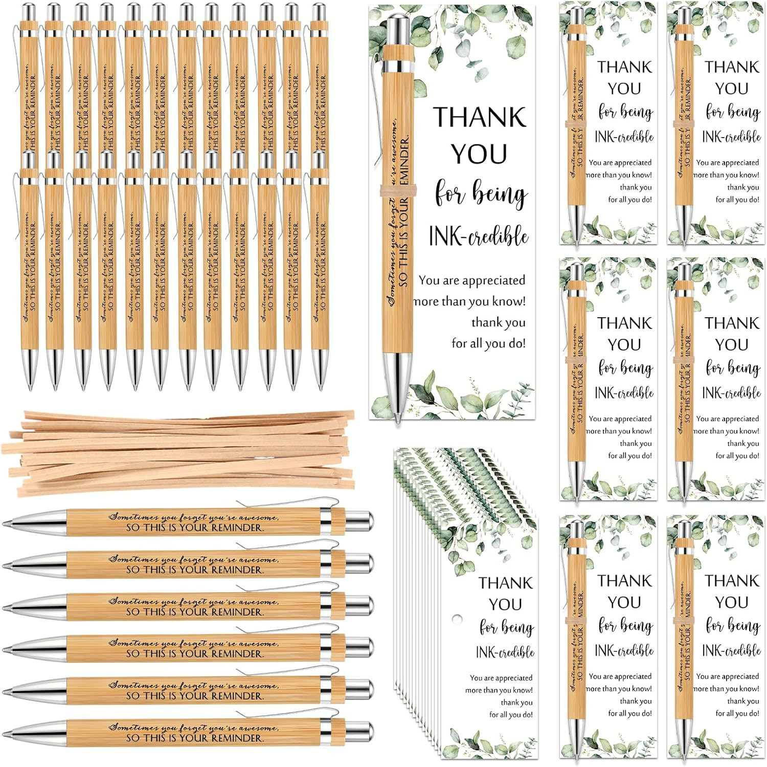 36 Sets Employee Appreciation Gift Bulk Thank You Office Inspirational Bamboo Pe