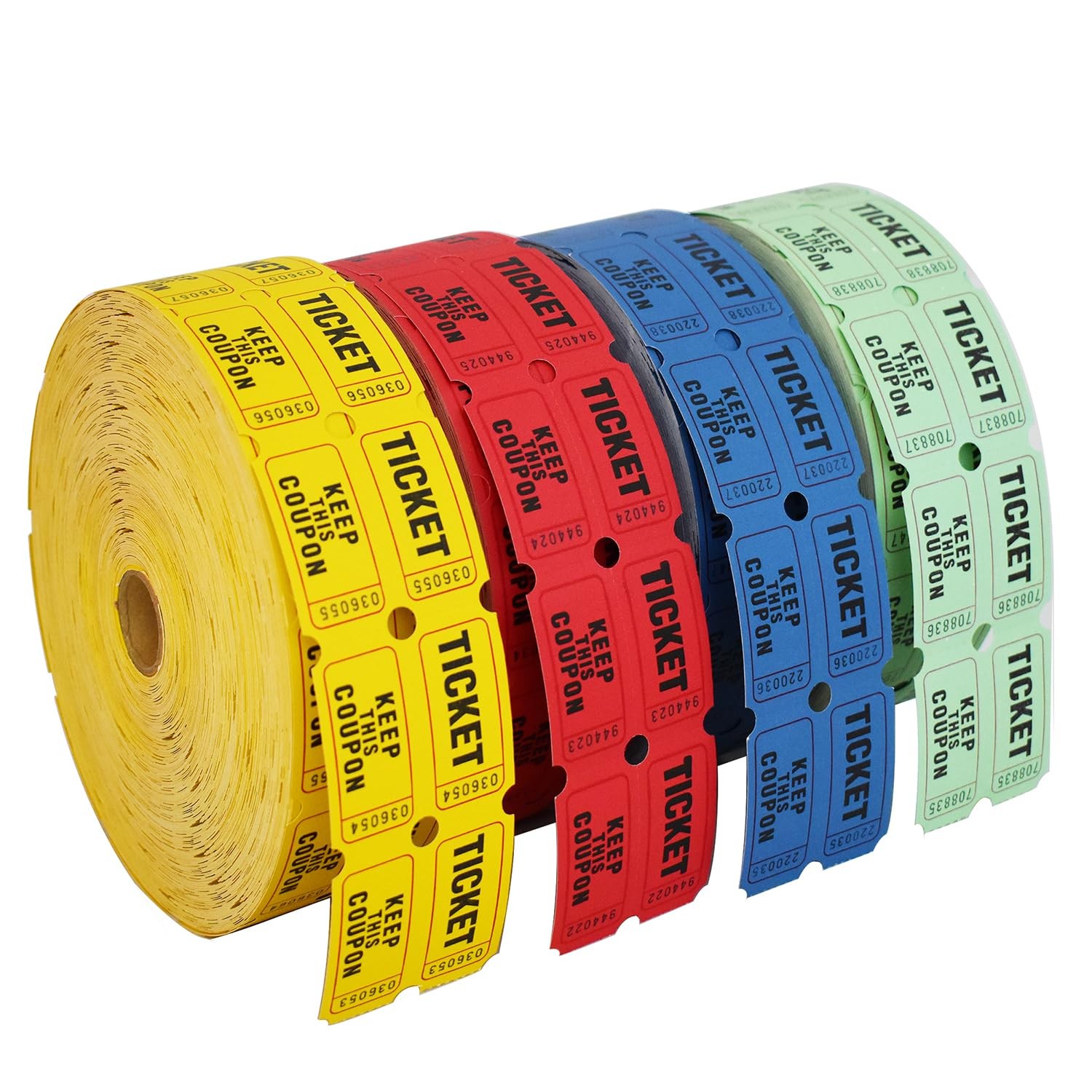 Raffle Tickets Double Roll – Full Set of 4 Colors 2000 Tickets/Colors 50/50 R…