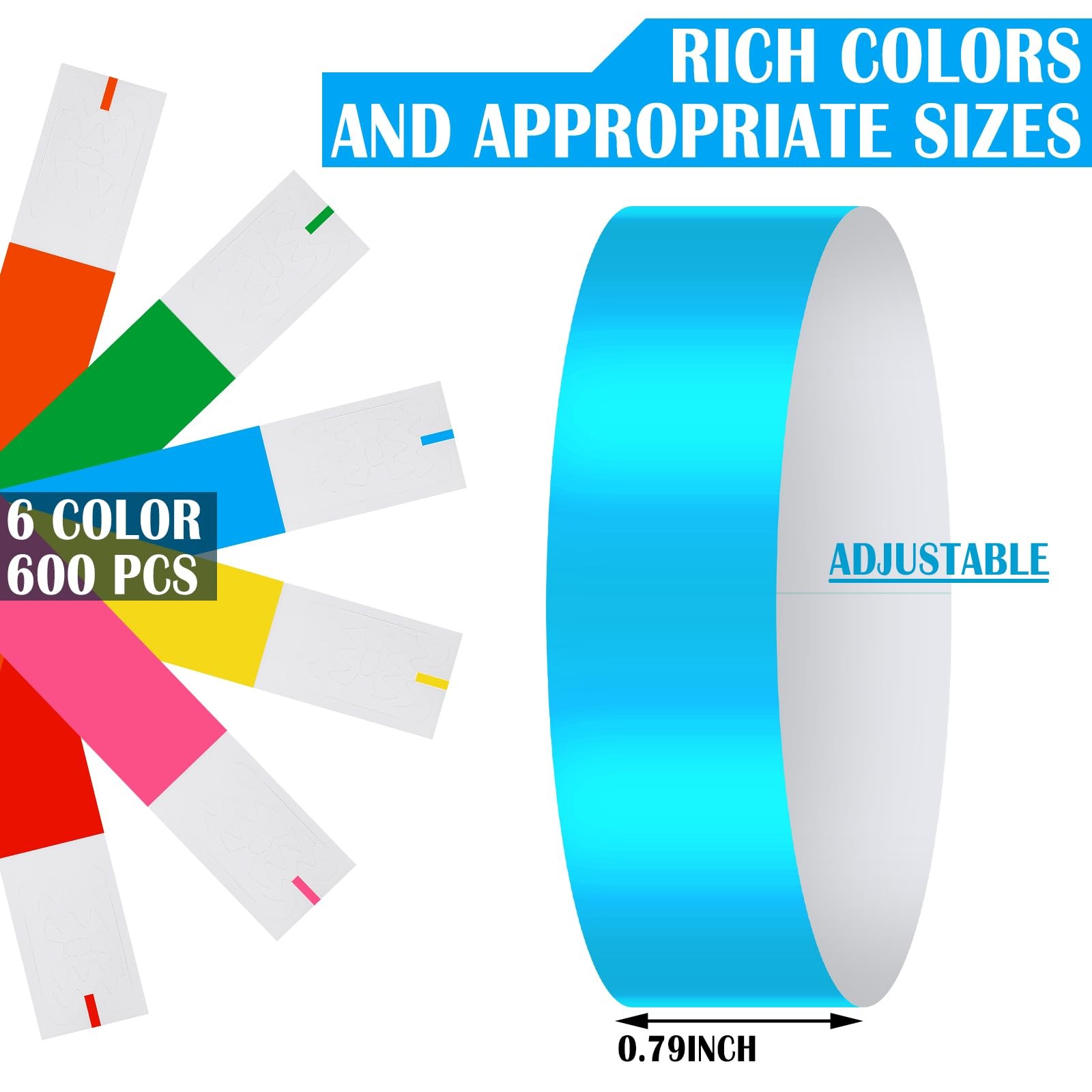 Epakh 600 Pcs Paper 600 Pcs, Blue, Pink, Red, Yellow, Orange, Green