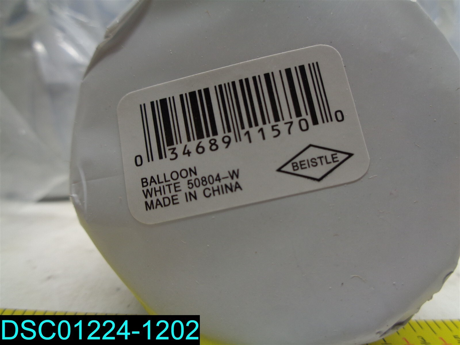 QTY=12: Beistle White Metallic Balloon Weight, 6oz 034689115700