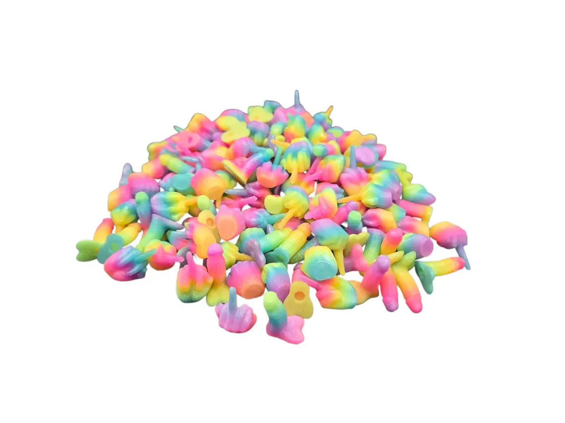 Glow in the Dark Bag of Dicks & Middle Fingers Bulk 3D Gag Gift Party Favors