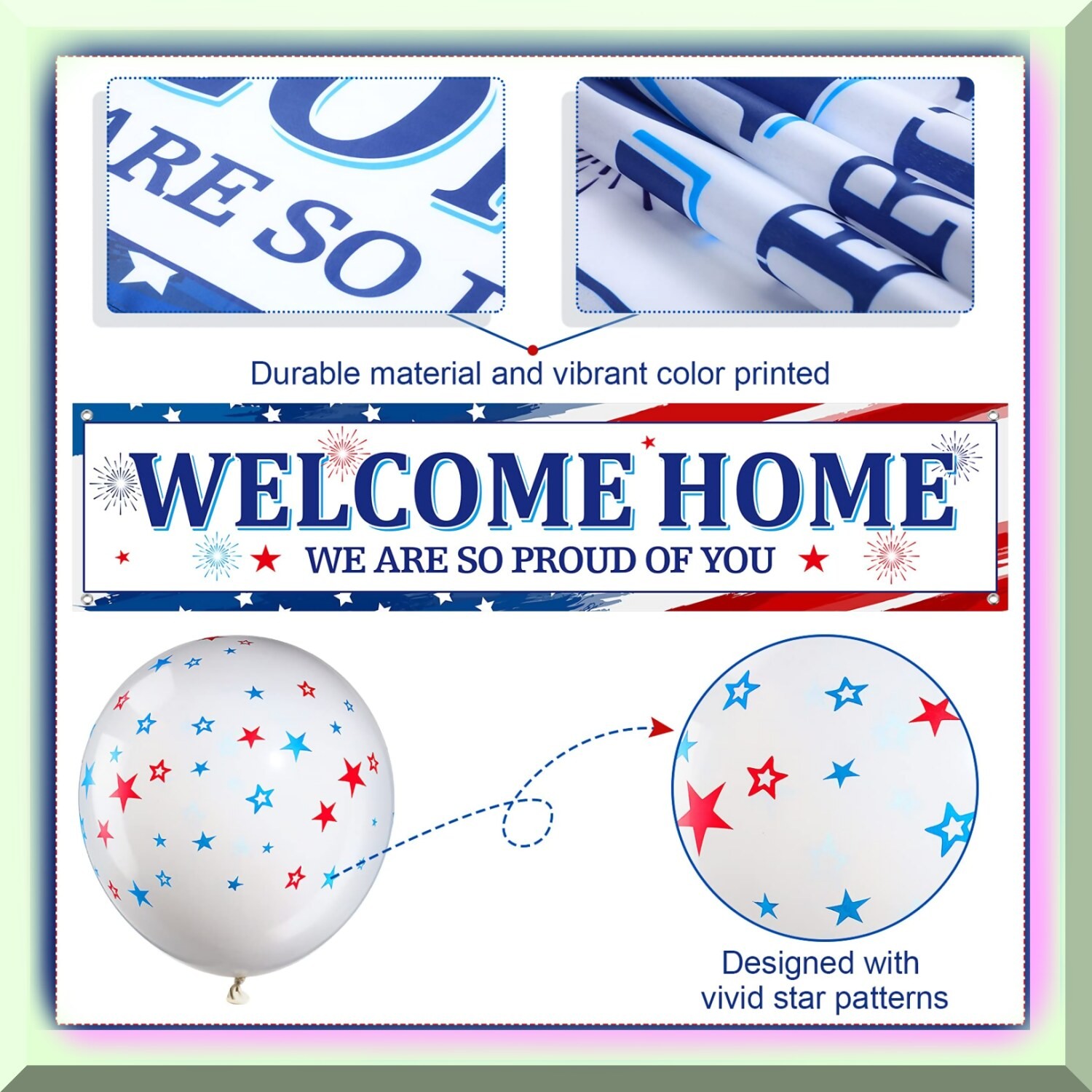 Welcome Home Banner Set with Balloons