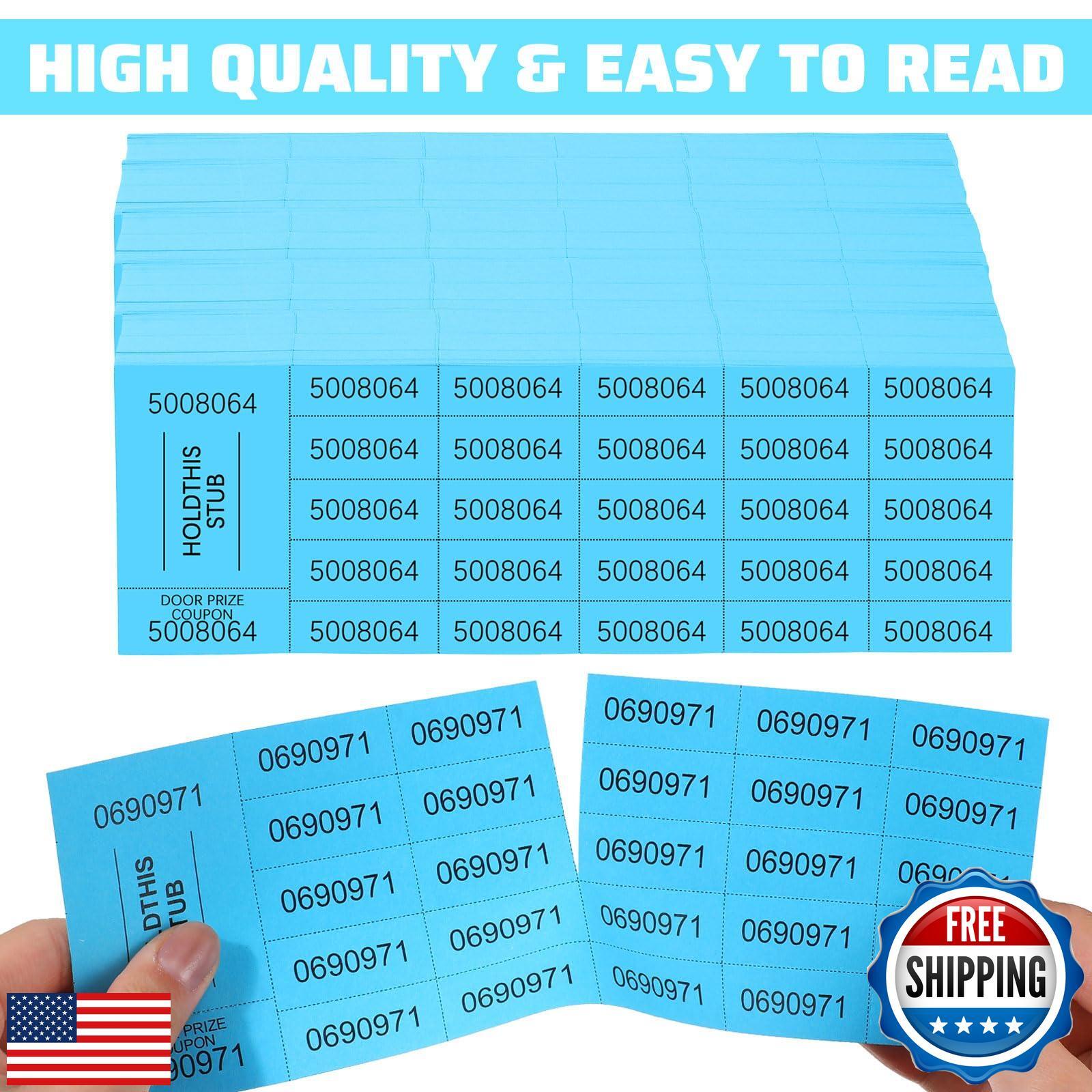 Kosiz 800 Sheets Raffle Ticket Sheets Blue Chinese Auction Tickets with 25 Bi