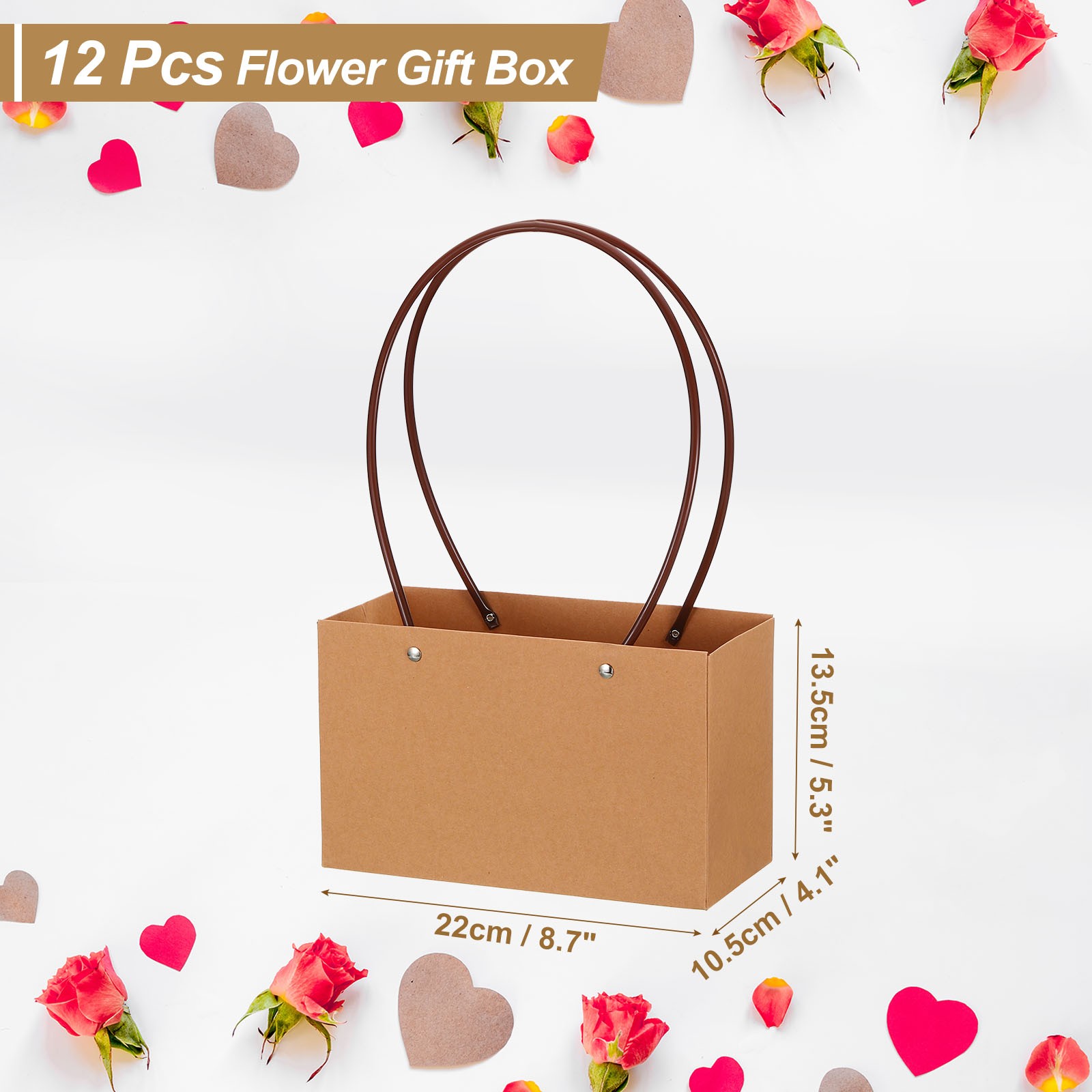 Flower Gift Box, 12 Pcs Paper Bouquet Flower, Paper Color
