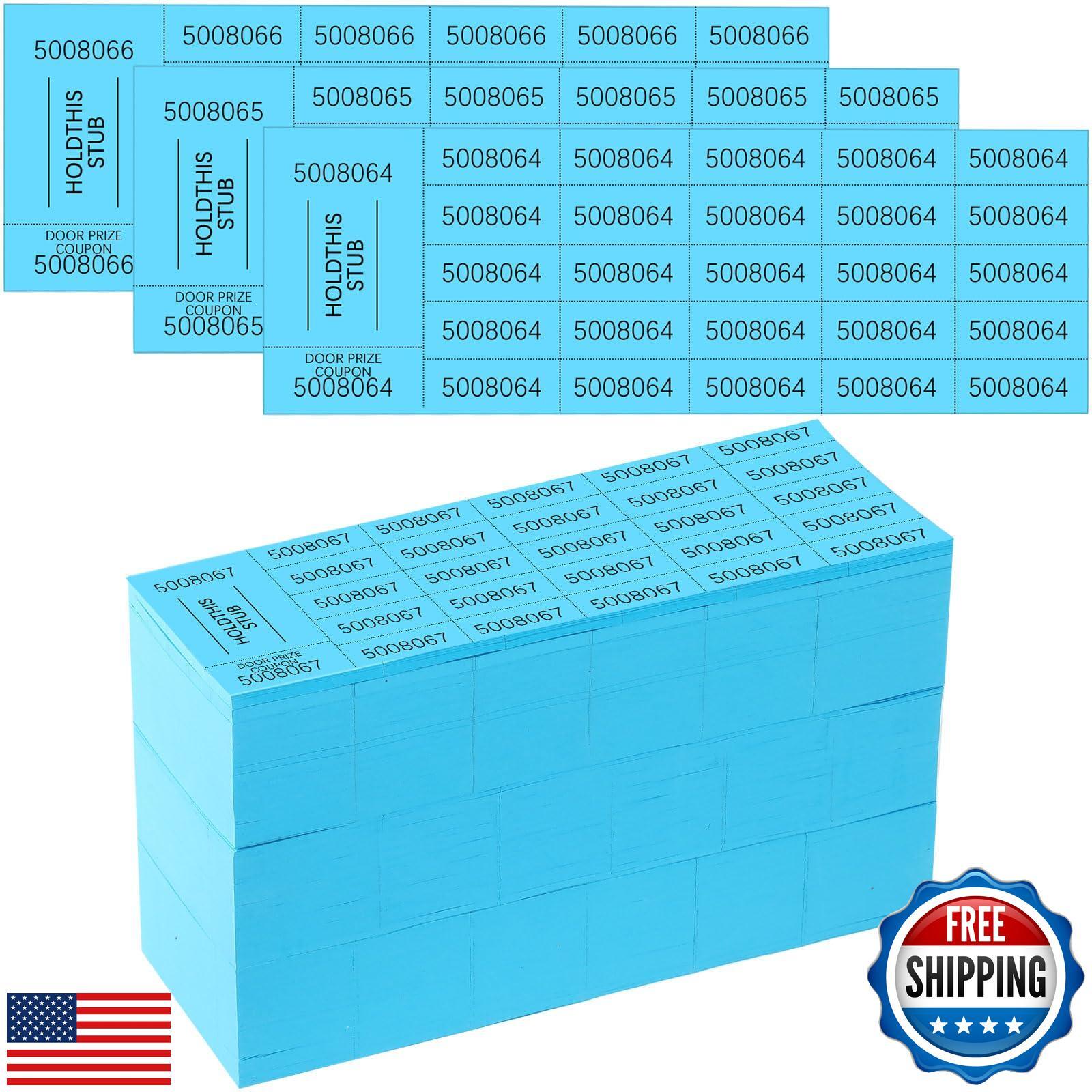 Kosiz 800 Sheets Raffle Ticket Sheets Blue Chinese Auction Tickets with 25 Bi