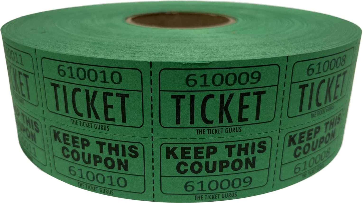 8000 50/50 Raffle Tickets 4 Rolls x 2000 Double Tickets Blue Green Red White