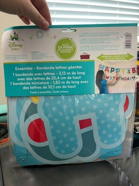 Mickey Mouse 1st Birthday Party Jumbo Letter Banner Kit Over 10ft Long New!!!