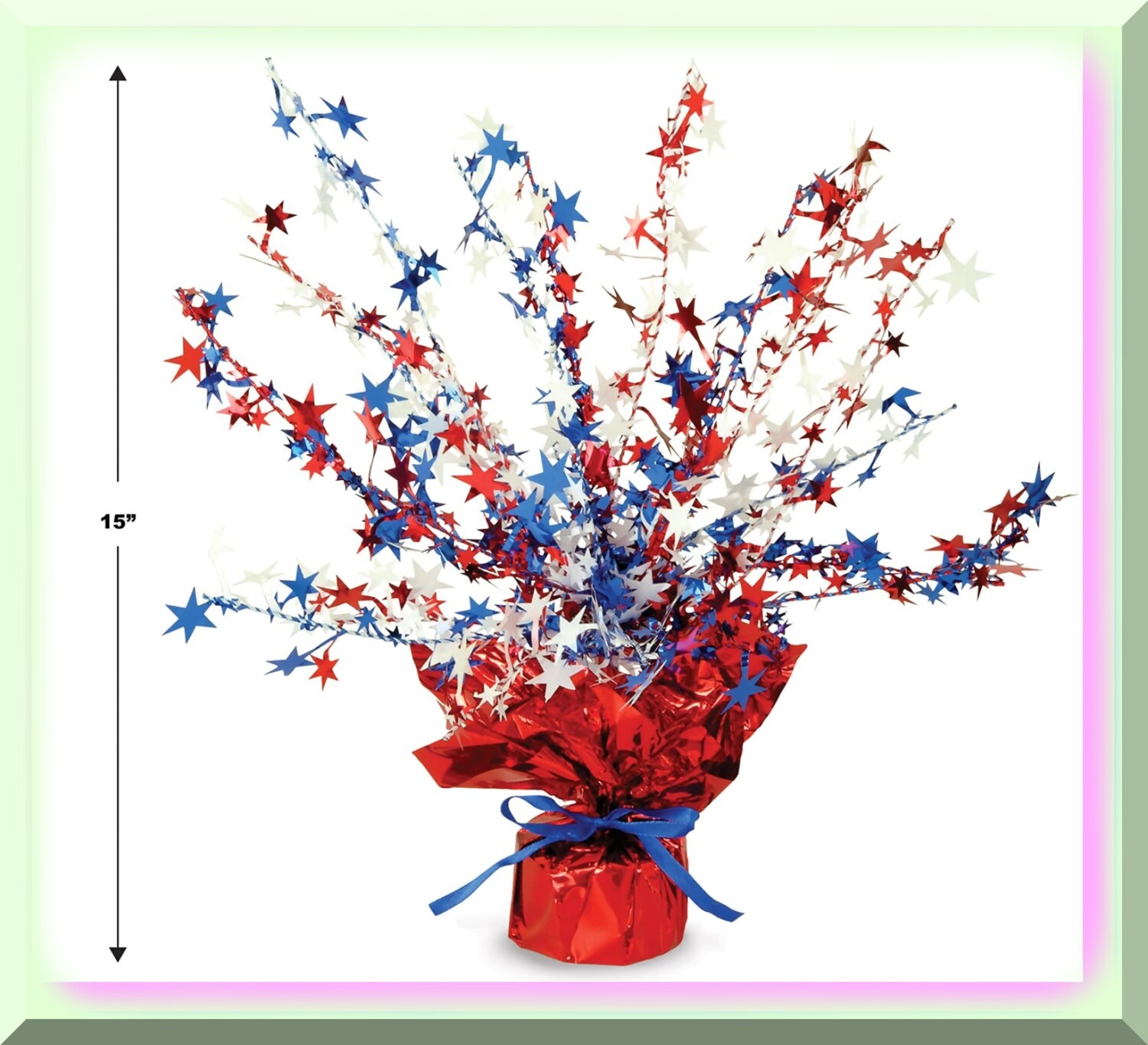 Patriotic 4th of July Centerpiece Metallic Plastic