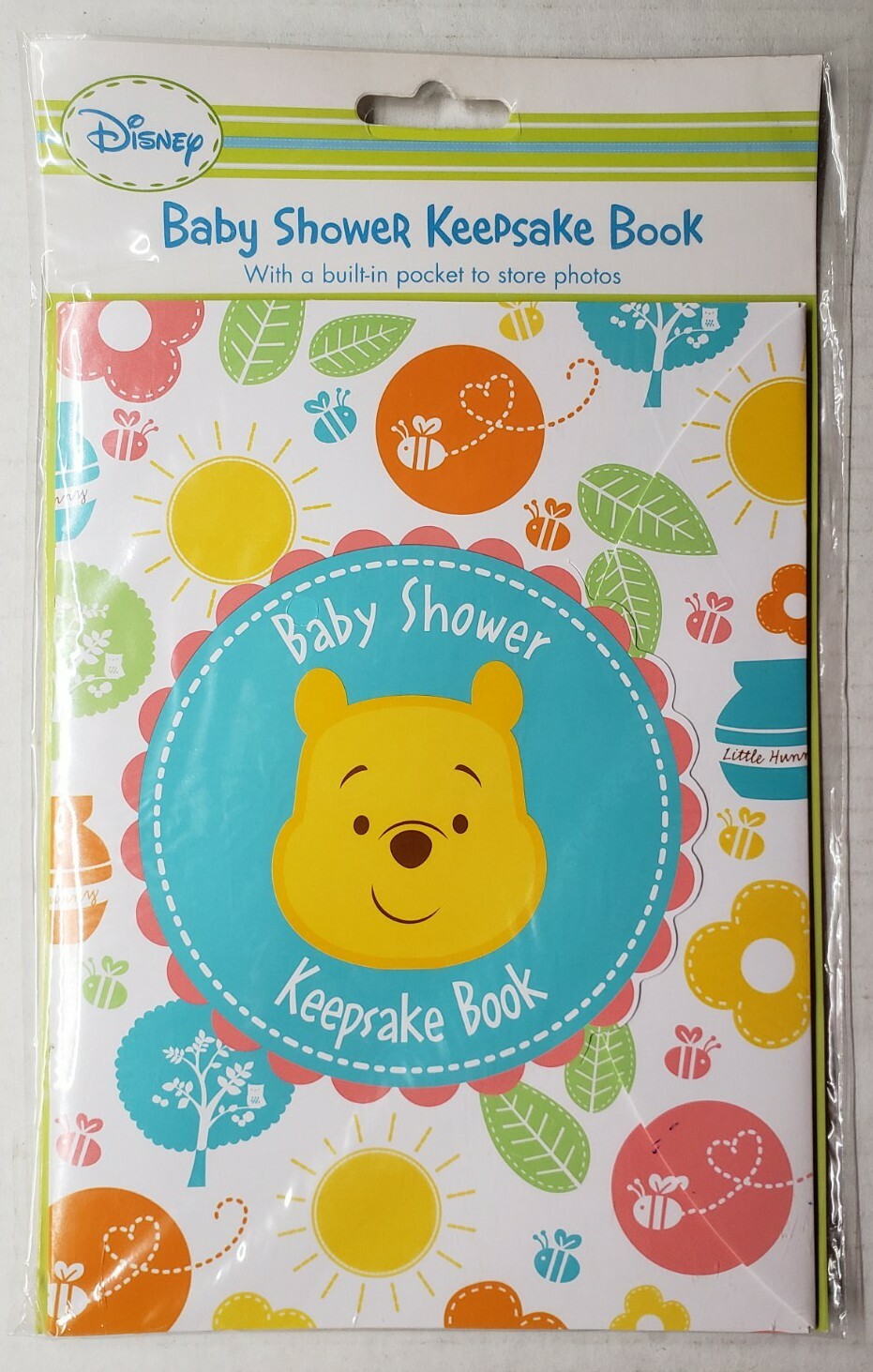 Disney Winnie the Pooh Baby Shower Keepsake Book With Built In Pocket