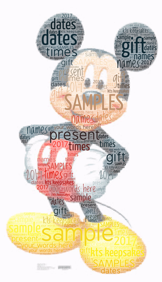 word art picture personalised gift present keepsake mickey mouse