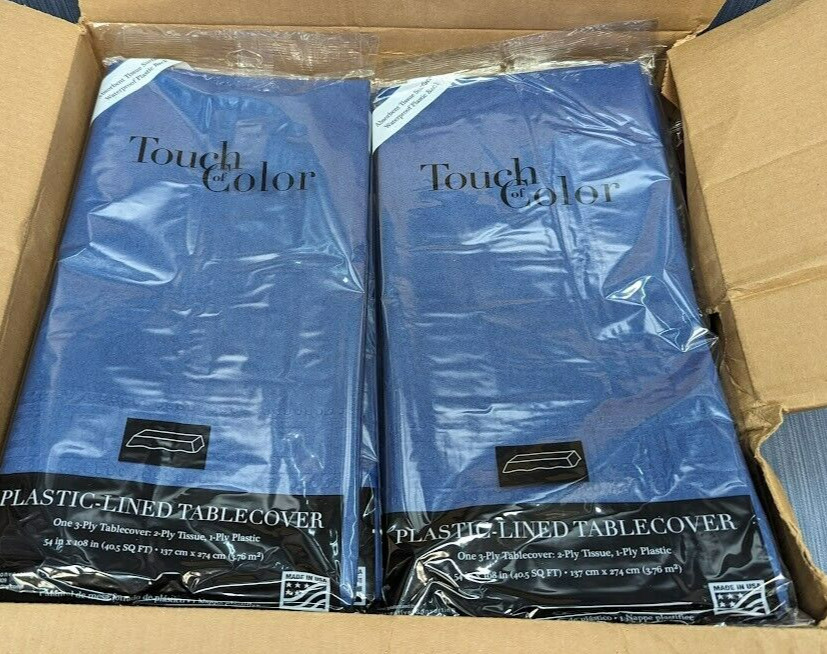 Lot of 22 x Paper Table Cover Navy Color 54″ x 108″ Touch of Color 710242B