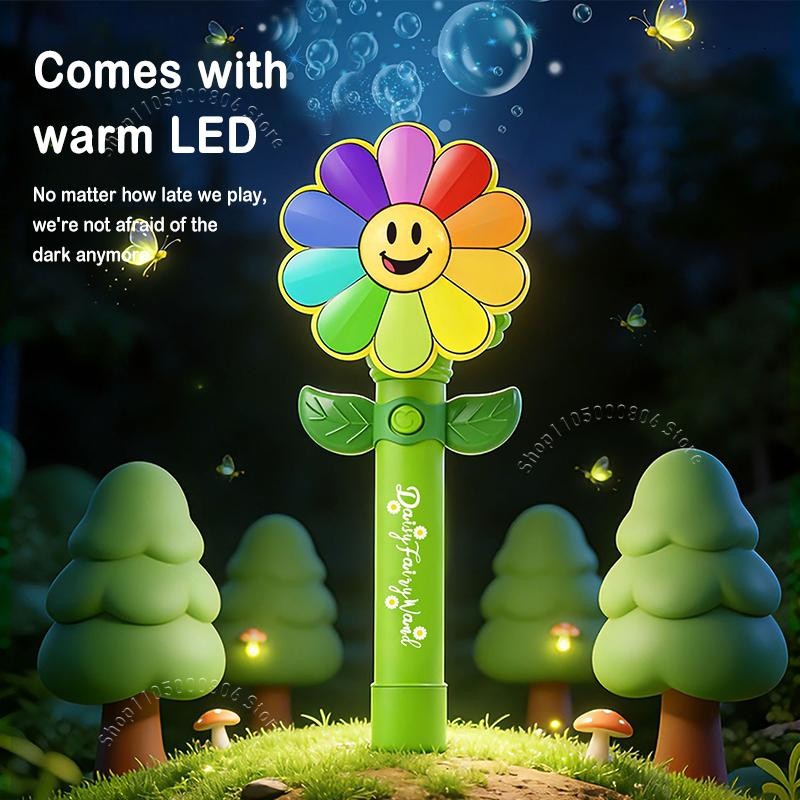 Smile Pinwheel Bubble Wand Automatic Blower LED Light-up Kids Outdoor Part