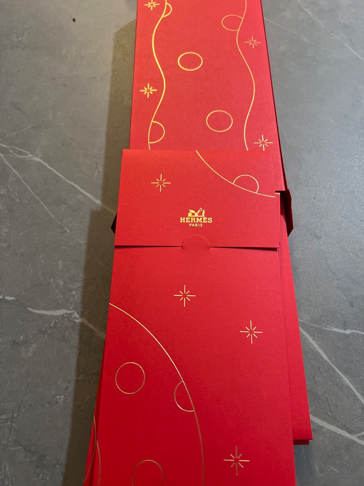 100% Auth Hermes Paris Rabbit Chinese New Year 2024 Red Envelopes 10 pc New