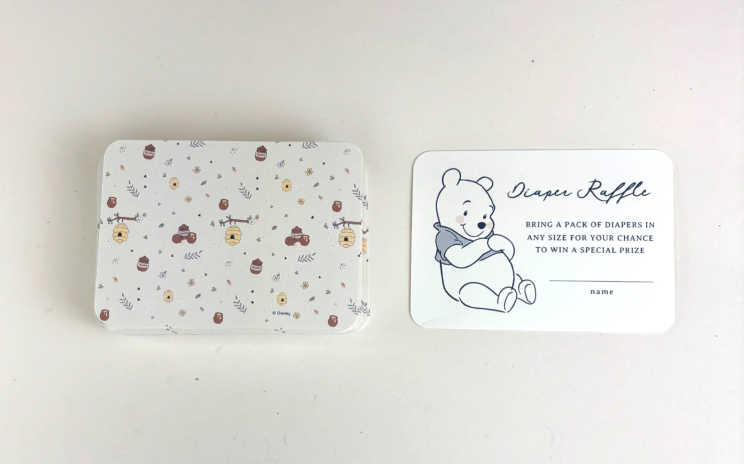 Disney Winnie the Pooh Diaper Raffle Cards Baby Shower Game Set Classic Pooh