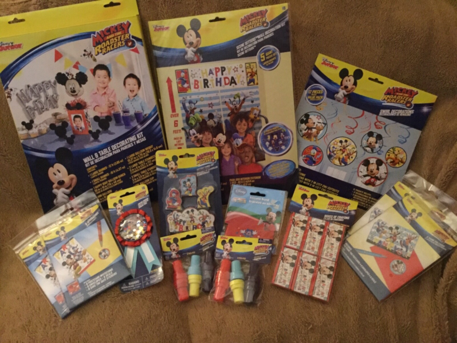 Huge lot Mickey Mouse roadster racers Birthday party supplies decorations favors
