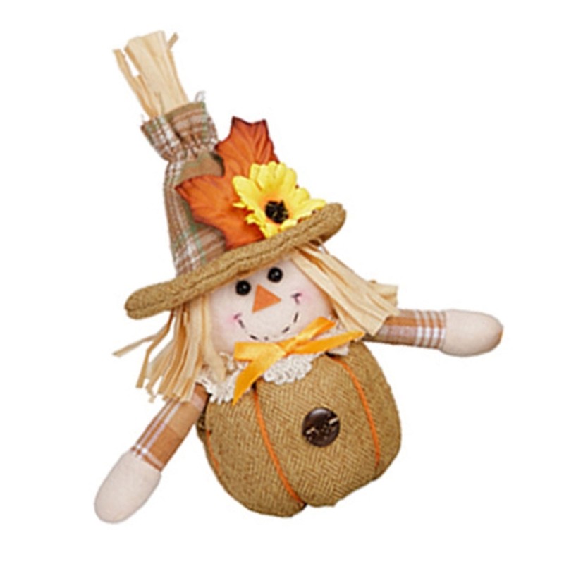 Polyester Cloth Scarecrow Figure Seasonal Tabletop Display for Holiday Event