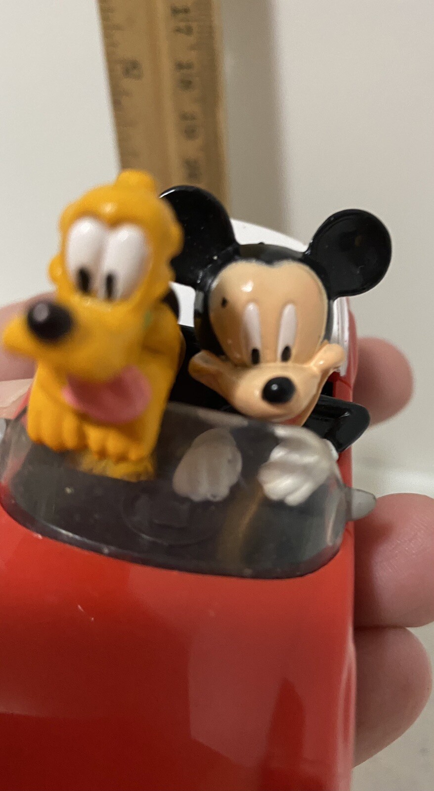DecoPac Mickey Mouse and Pluto in Rolling Red Car Cake Topper Disney