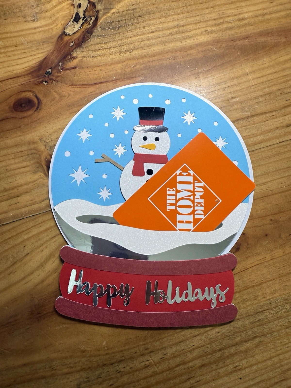 Snowglobe with Snowman Christmas Gift Card holder