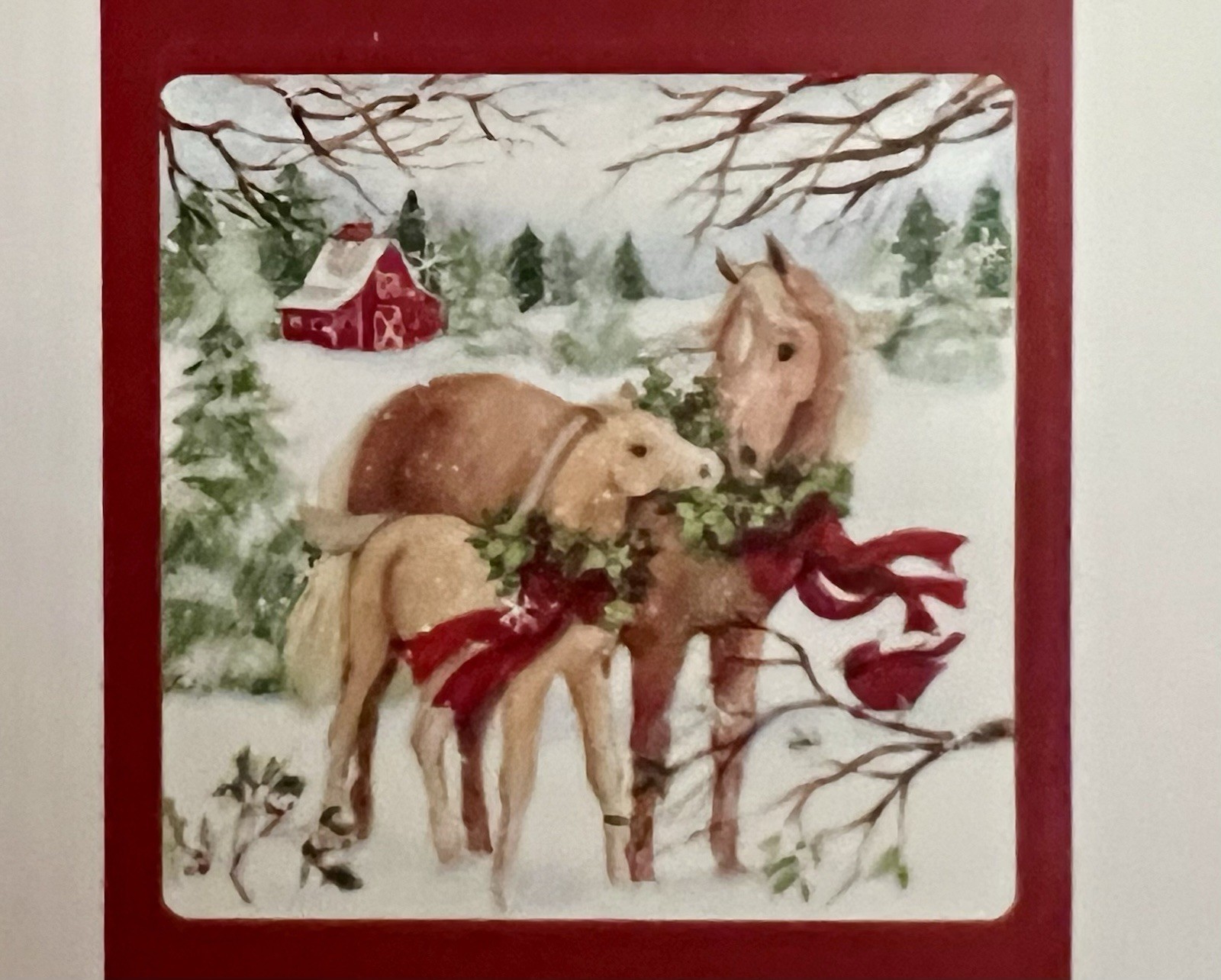 36 Christmas Horse Adhesive Labels for CHRISTMAS Cards Gifts Invitations etc BN