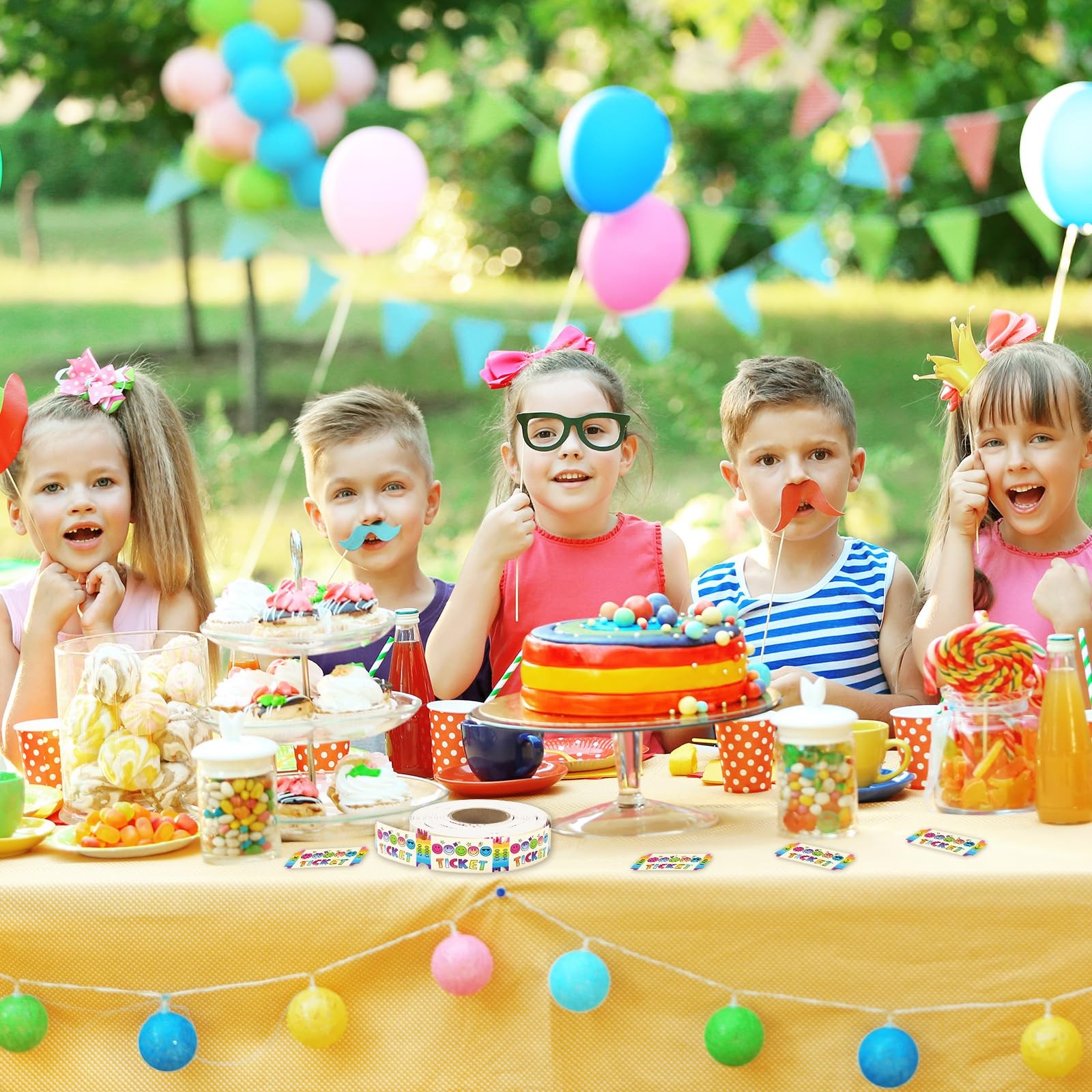 1000 PCS Smile Raffle Ticket Roll Single Colorful Party Event 2×1 Inch