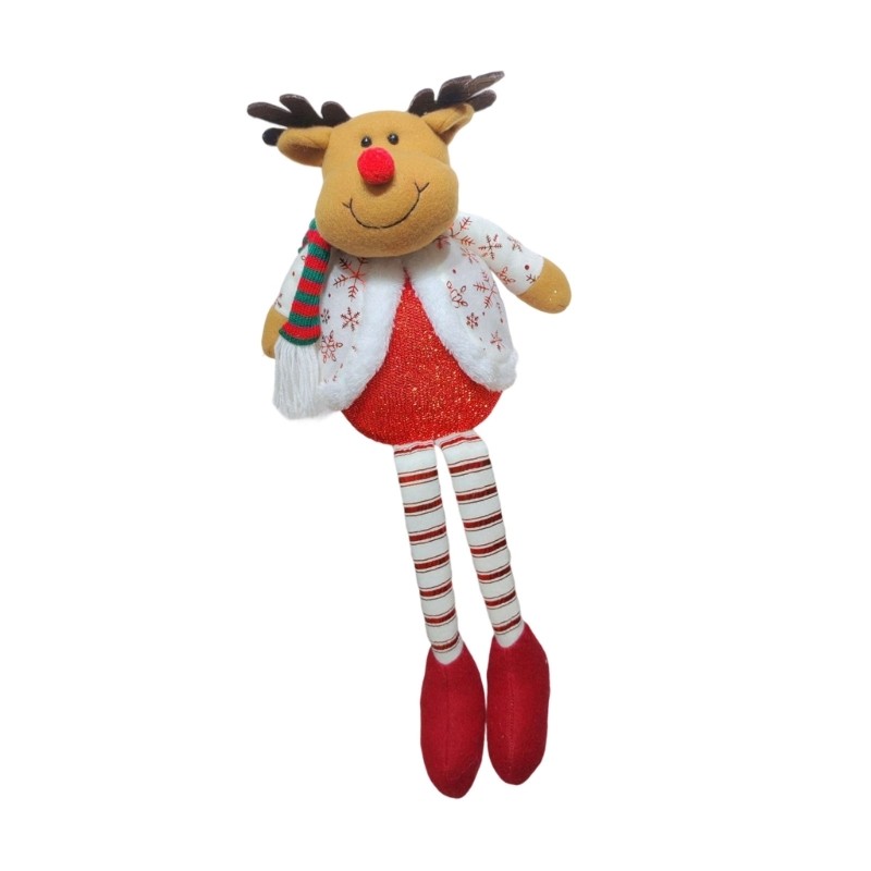 Plush Doll Christmas Decoration Sitting Santa Reindeer Snowman Plush Figures