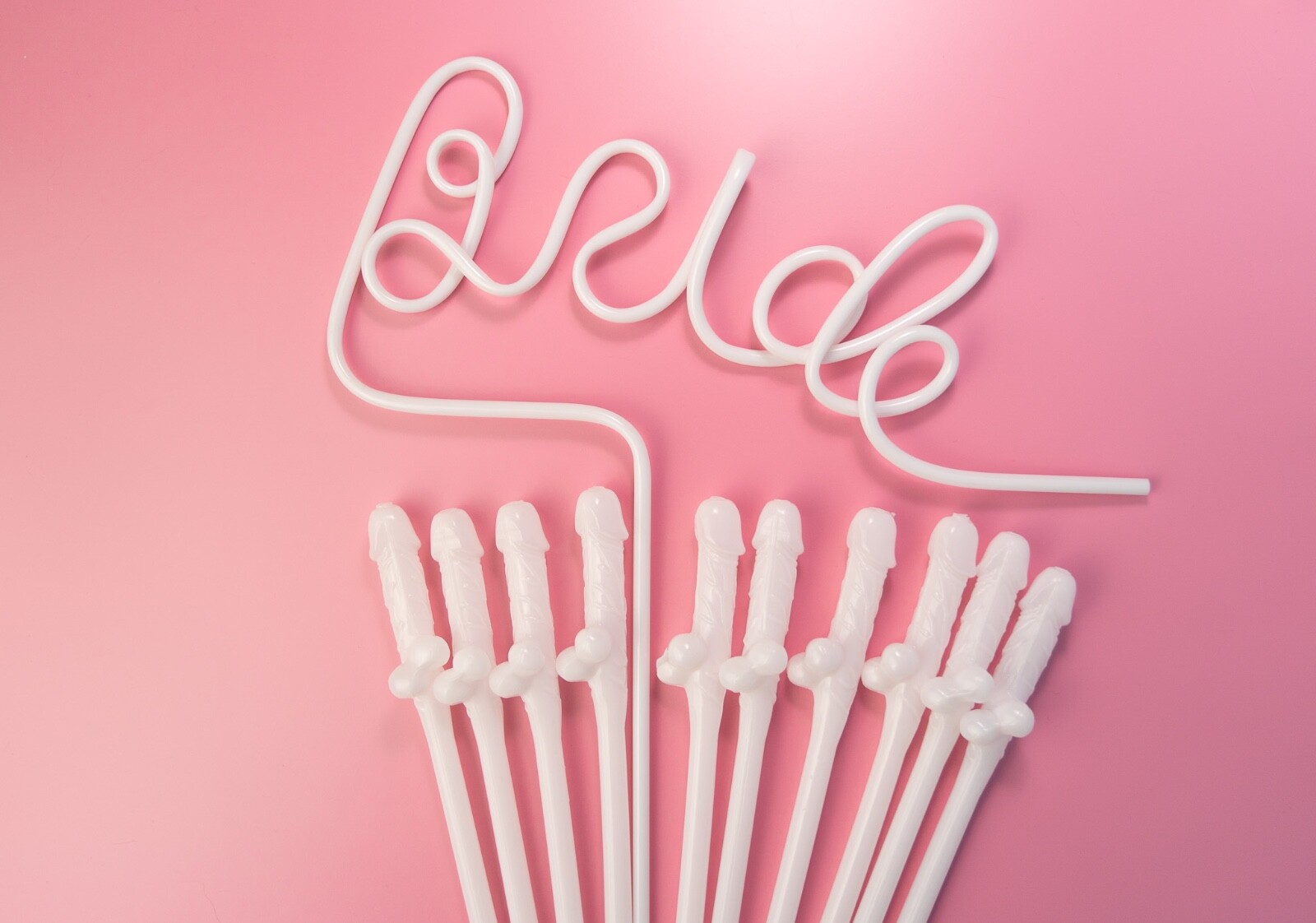 90 WHITE Bachelorette Party Penis Dick Drinking Straws