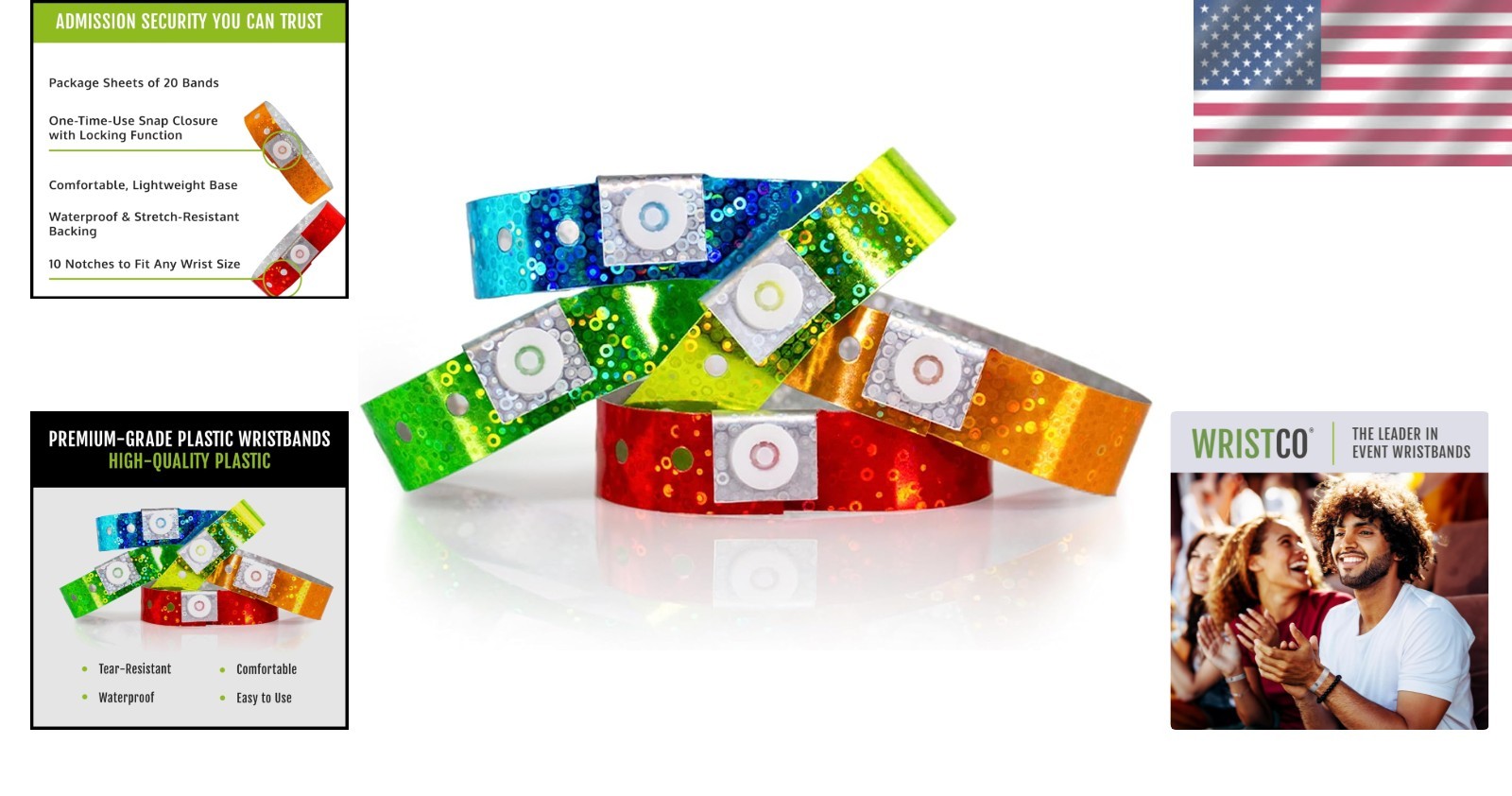 Tamper-Proof 500 Pack Holographic Wristbands – Ideal for Festivals and Events